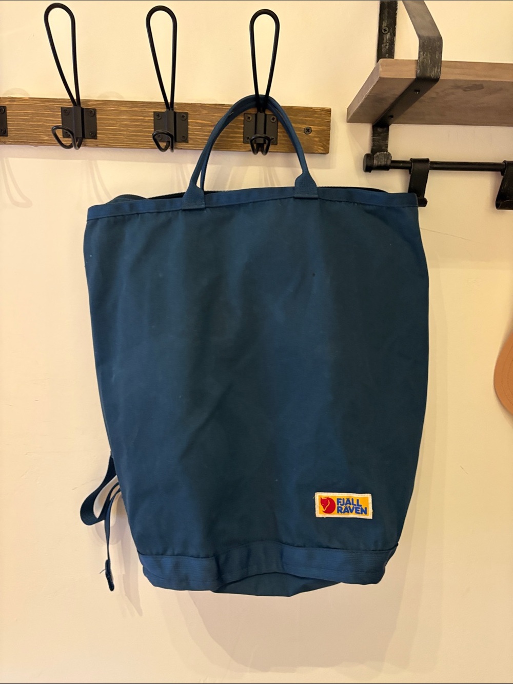 Fjallraven Dark Blue Canvas Laptop Tote Backpack